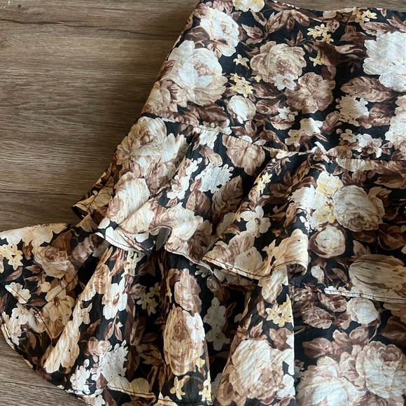 Abercrombie + Fitch Brown Ruffle Floral Mini Skirt - Picture 4 of 6